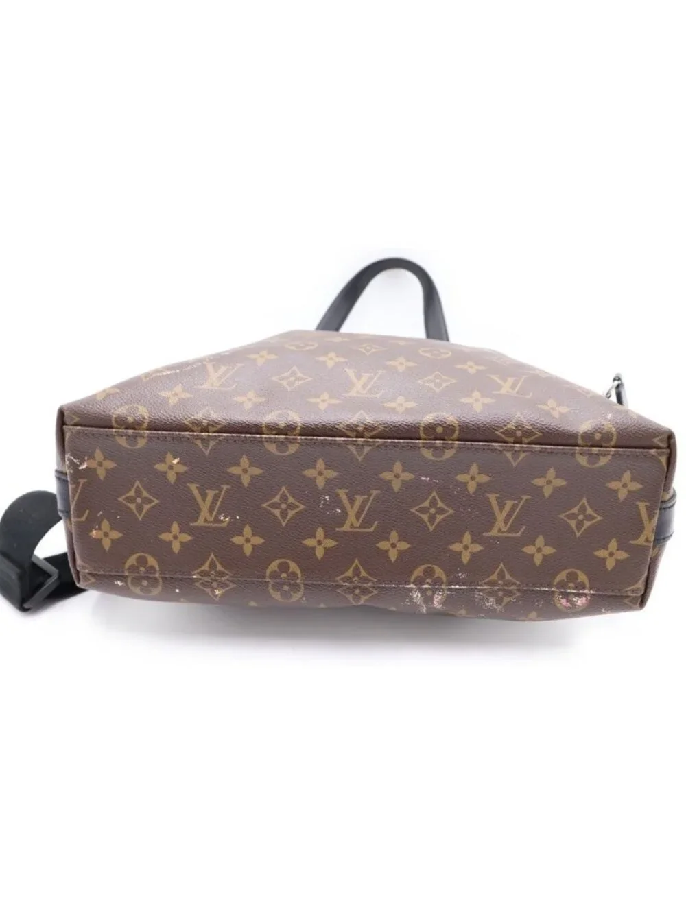 Louis Vuitton Monogram Macassar Davis Leather 2-Way Tote Shoulder Bag Brown